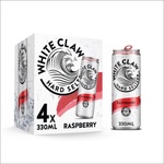 White Claw 330ml Raspberry 4 Pack